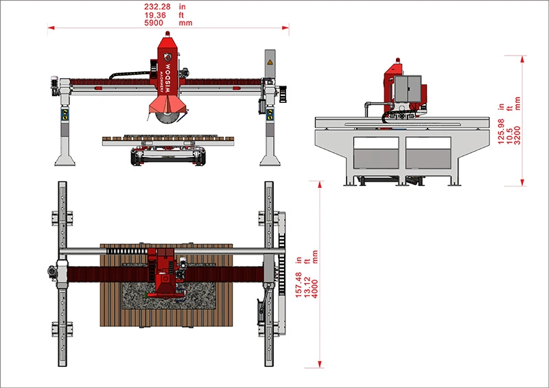 Wisdom Machinery Better Than Shengda 625 Granite Cutting Machine Bridge Saw for Granite Marble Cutter Full Size Miter Cutting in USA with 2 Years Warranty